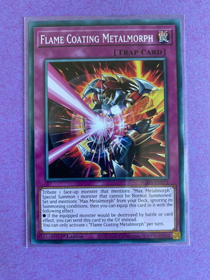Yu-Gi-Oh Flame Coating Metalmorph Trap Card near mint