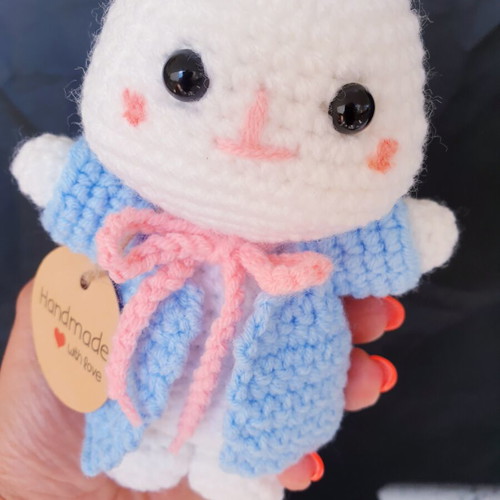 Amigurumi Bunny Doll handmade, 21cm, safe eyes, hypoallergenic filling