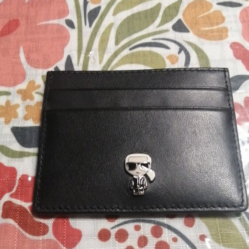 Karl Lagerfeld leather card holder, black