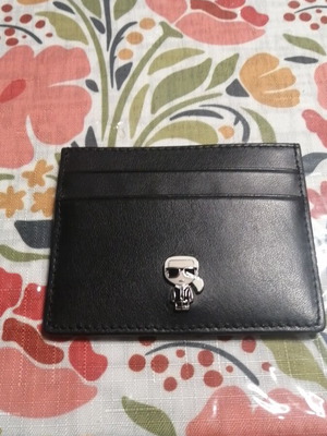 Karl Lagerfeld leather card holder, black