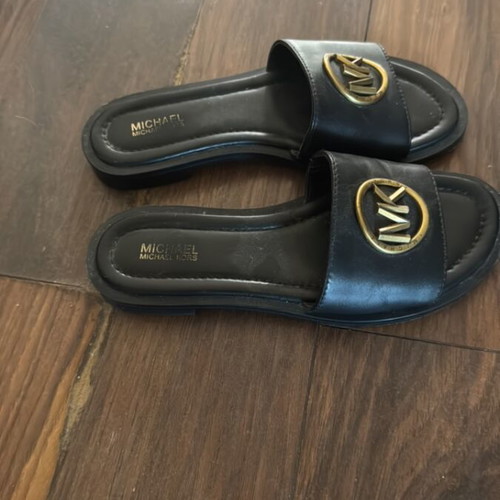 Michael Kors leather flat mules like new, size 36