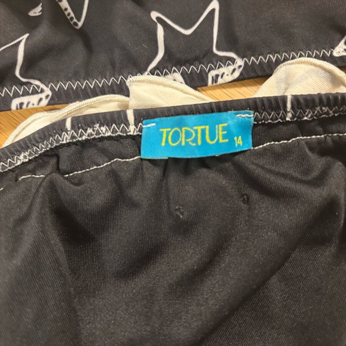 Tortue girls' bikini like new, black with stars