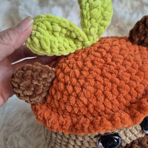 Handmade Crochet Capybara Plush Toy with Carrot, Brand New