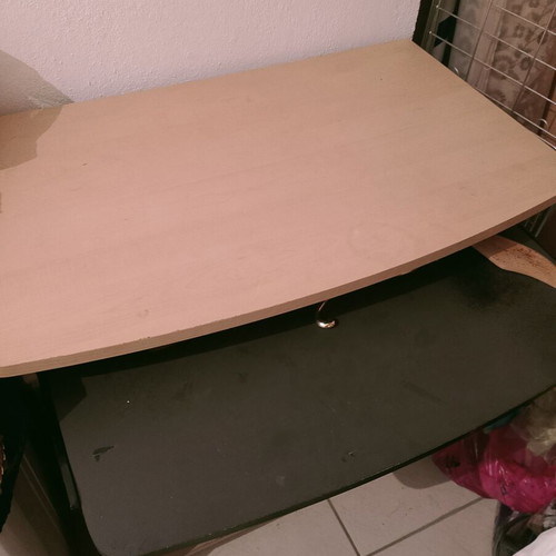 Office desk with wheels and sliding inner compartment