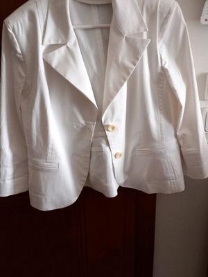 Galatis cotton jacket large white fitted branded