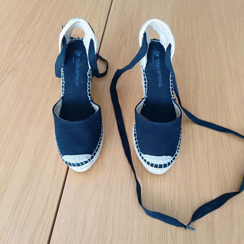 Macarena Alba50-GR Women's Espadrille Platforms Size 38 New