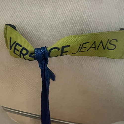 Versace Jeans Cropped Jacket Women’s Size S White with Gold Details New