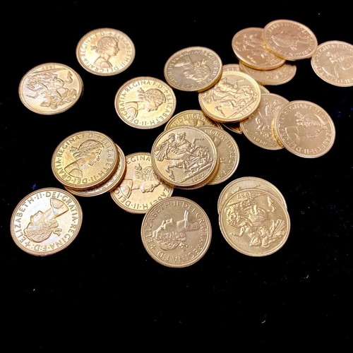 English coins with Queen Elizabeth new, pack of 25 pieces