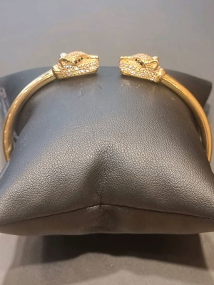 Silver 925 Panther Bracelet new with k24 yellow gold plating