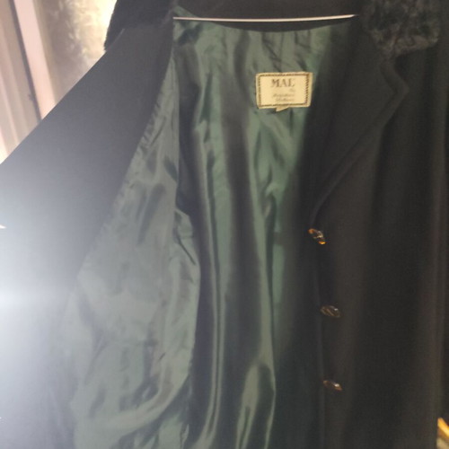 Black coat like new with details, fits up to XL