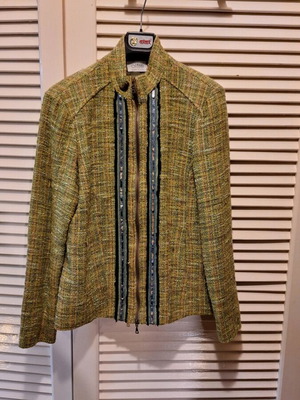 Oltre Green Checked Spring Jacket Like New