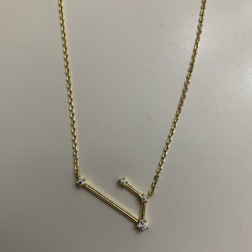 Zodiac Aries Jewelry 9.25 with Fine Chain, Gold Color