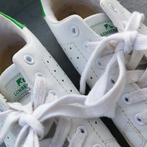 Lumberjack women's athletic shoes used, white with green detail, size 38