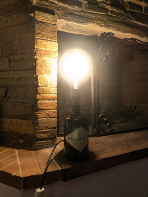 Handmade Hendrick's lamp new from Gin bottle