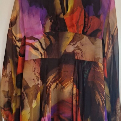 Maestri silk dress size M with colorful details new