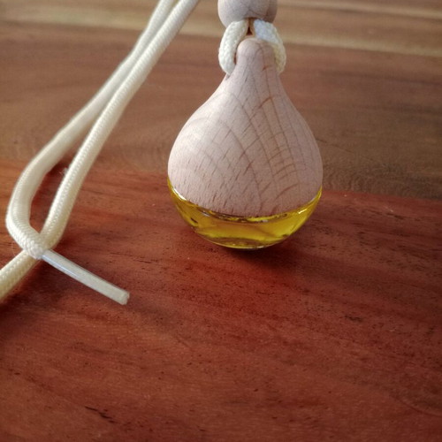 Car air freshener bubble gum scent new with glass bottle and wooden cap