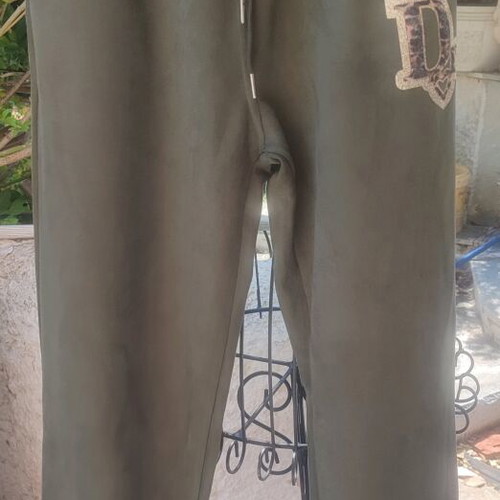 Pants new with elastic, 60% viscose, one size, olive color
