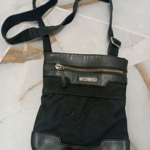 Bikkembergs leather men's bag used, black