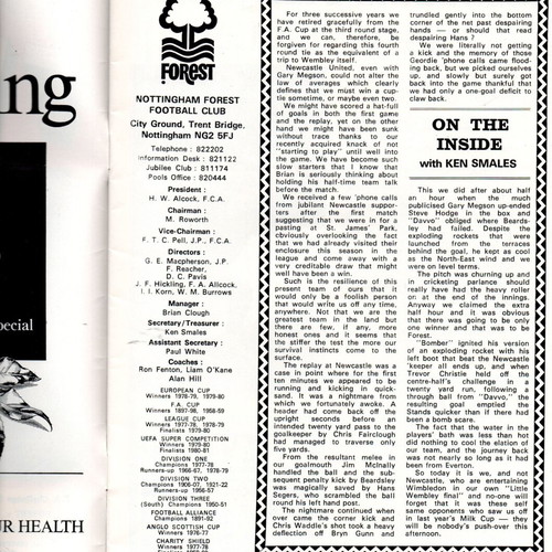 Forest vs Wimbleton 1985 Cup Match Programme new