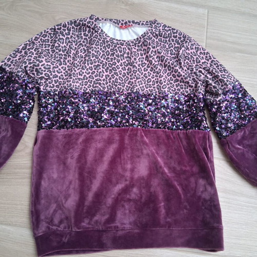 Chief long-sleeve blouse like new, black and purple, size 164 cm