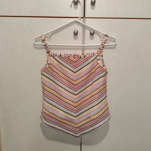 Vintage blouse used, size S, colorful, synthetic material