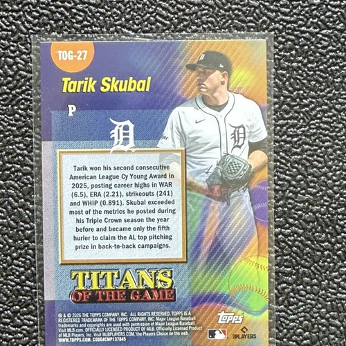 Tarik Skubal Topps 2026 MLB Series 2 baseball card