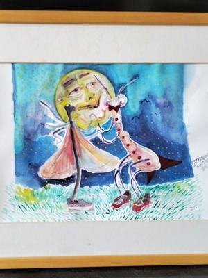 Original painting 'The Dance of the Dragonfly' 2021, modern watercolor