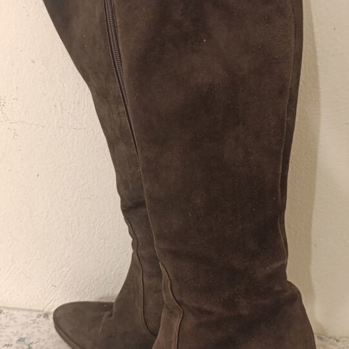 Haris Kazakos brown suede high boots with thin stiletto heel size 38 used