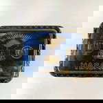 Σπάνιο προπολεμικό τσίγκινο χρωμολιθόγραφο κουτί HASAG. Συλλεκτικό!
