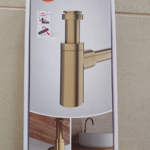 Adjustable siphon for sink new, golden finish 1"1/4