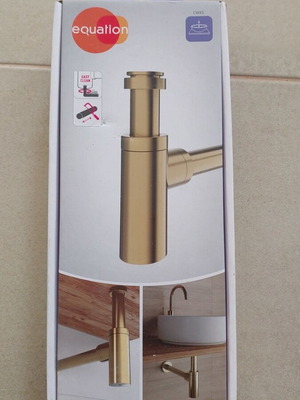 Adjustable siphon for sink new, golden finish 1"1/4