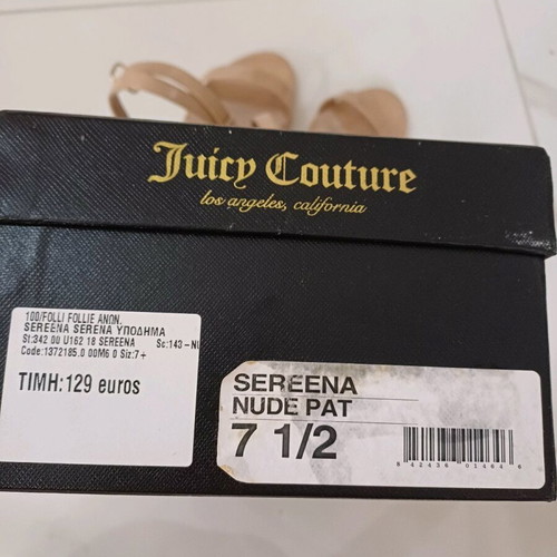 Juicy Couture sandals used, 10cm heel, nude, size 38