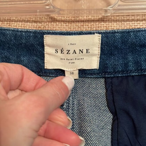 Sezane Jean wide high-waisted blue size M like new