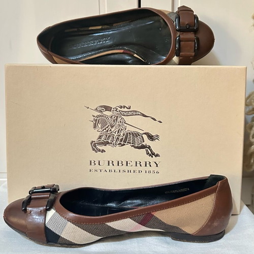 Burberry ballet flats used, brown leather, size 37