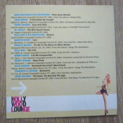 Hollywood Lounge CD used, disc and covers only without case