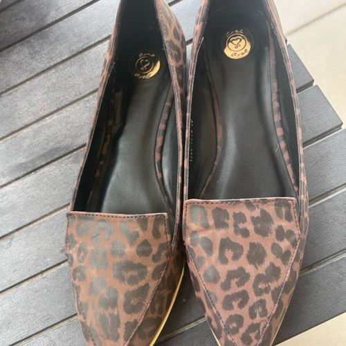 Axel Leopard Ballerinas New with Gold Trim