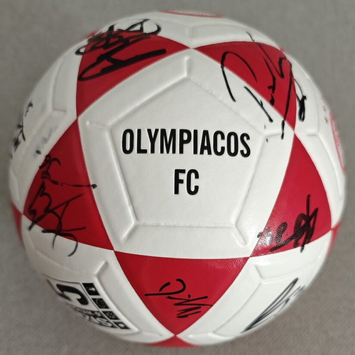 Olympiacos Football Signed Ball 2024-2025 Season with Display Case