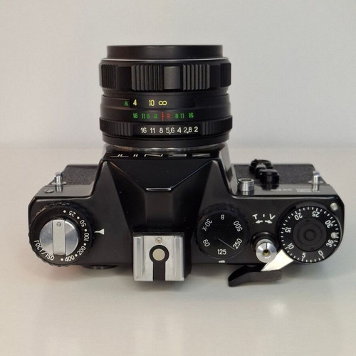 Zenit 12XP analog SLR camera with Helios-44M-4 58mm lens and carrying case