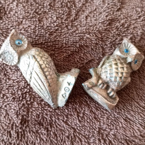 Brass owls like new, set of 2 pieces