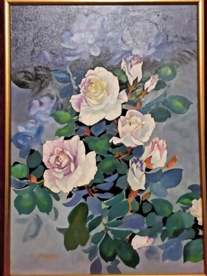Painting E. Hamperi Triantafyllo new with frame