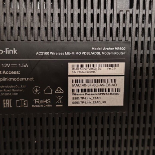 Tp-Link Archer VR600 VDSL/ADSL Modem Router used