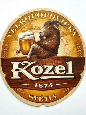 Kozel brewery label from Czechia