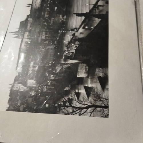 Two black and white photos of Prague new, signed and stamped