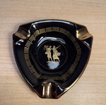 Ceramic ashtray used, handmade with 24k gold details