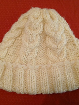 Knitted handmade hat new, yellow