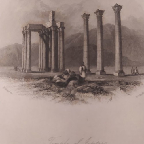 Athens Temple of Zeus Columns chalcography used E. Finden 1832