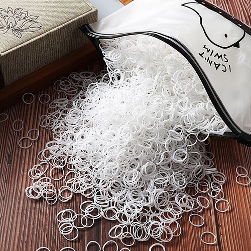 Silicone Hair Elastics White Pack of 1000 New