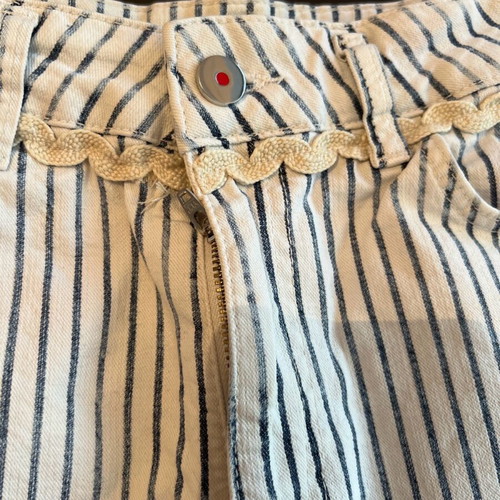 Benetton denim shorts size S like new, white and blue