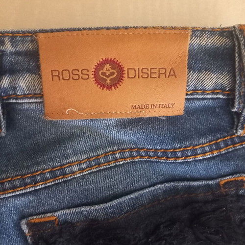 Rossodisera jeans used, size L, blue with Pink Woman tank top gift