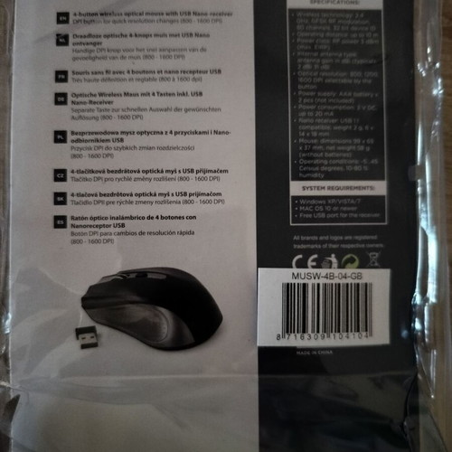 Gembird MUSU-4B-04-GB wireless mouse new in box